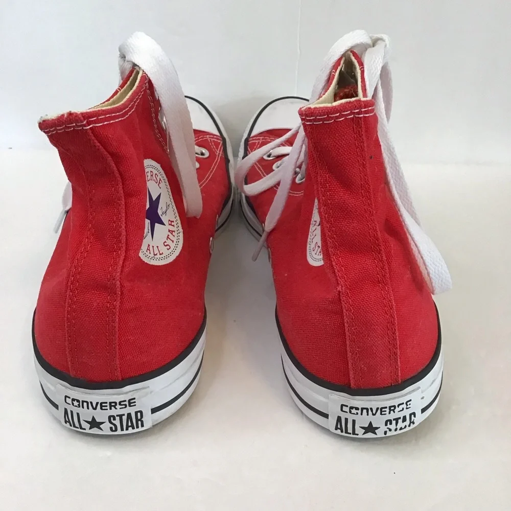 CONVERSE Unisex Women's Red High Top Chucks Sneakers 10 - Picture 4 of 10